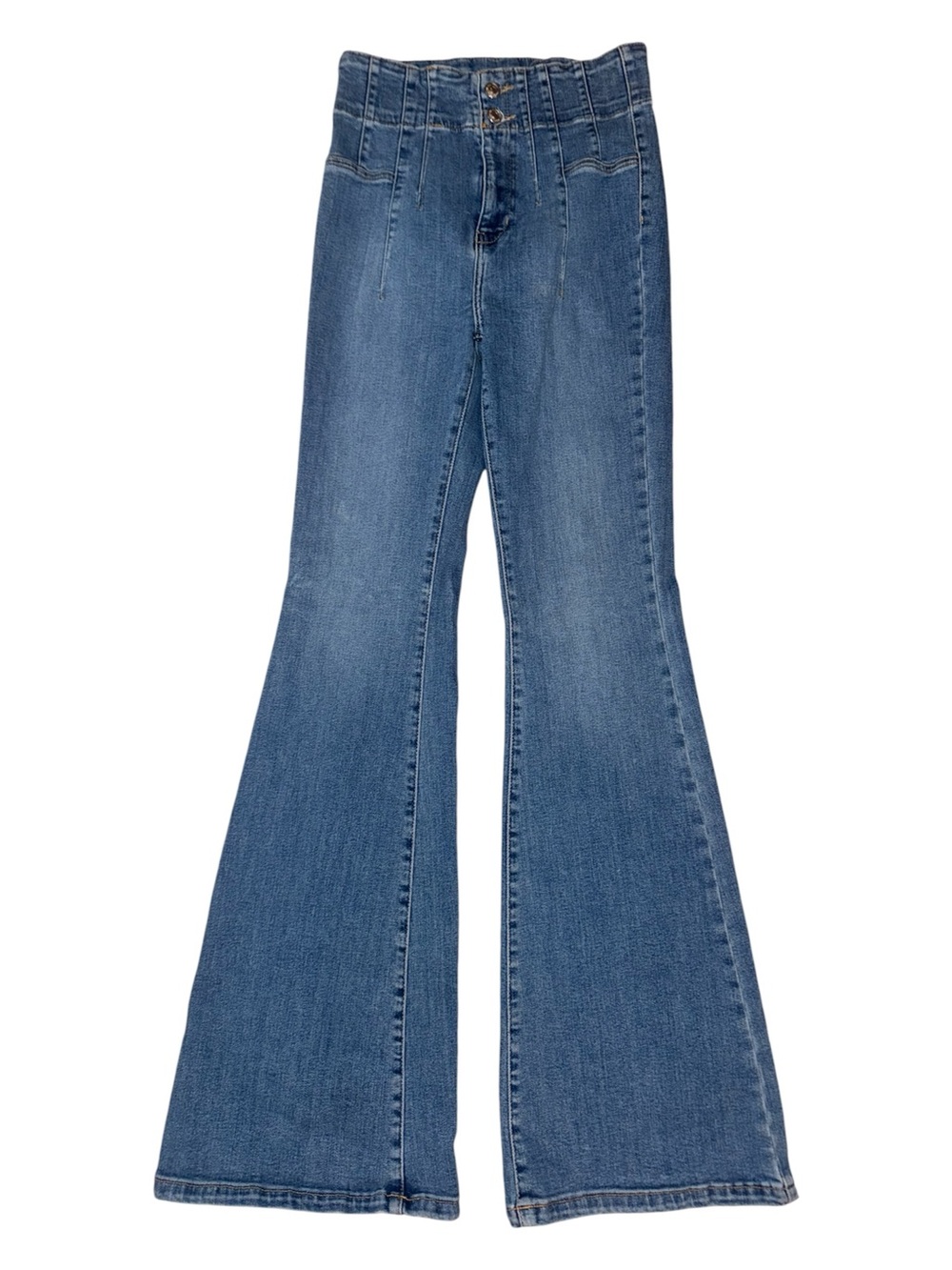 We The Free Jayde High Rise Flare Jeans Size 28 Medium Wash EUC